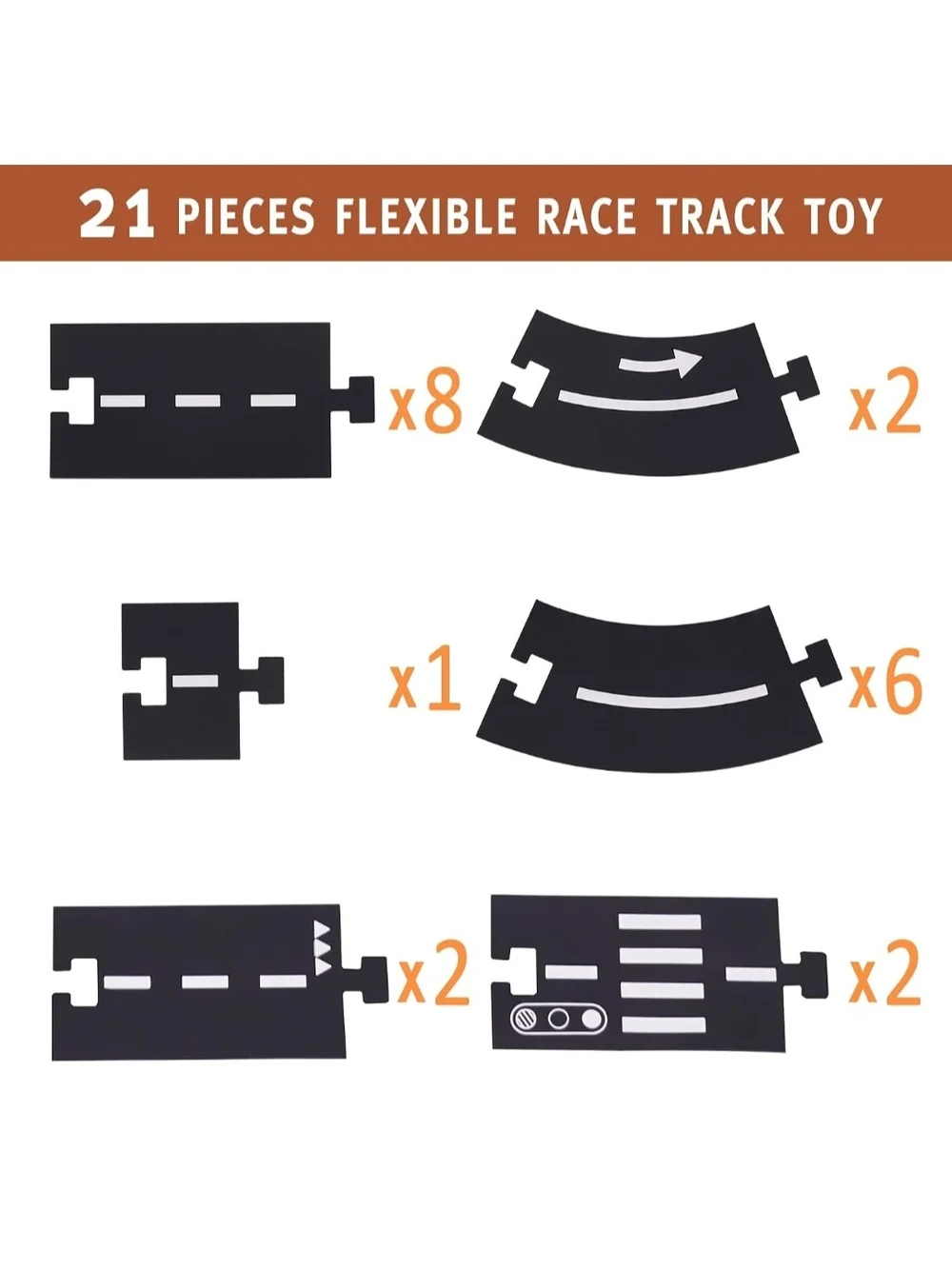 Rubber Car Track Set - Black